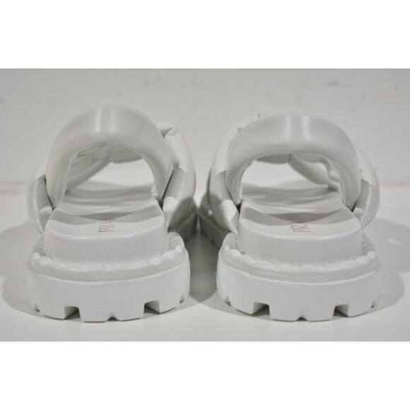 Prada Blow White Padded Leather Logo Strappy Slingback Sport Sandal Flat 41 - Picture 9 of 10